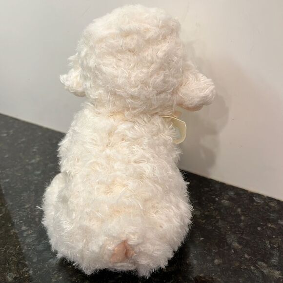Vintage Russ Berrie Woolo White Lamb Sheep Plush Yellow Floral Bow Shagg… - Picture 4 of 5